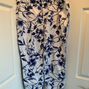 Chico's Blue Floral Ankle Jeans